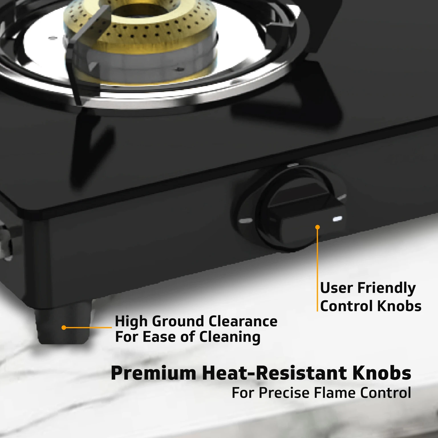 V-Guard VGD 260 PL Glass Manual Gas Stove (2 Burners) - Image 3